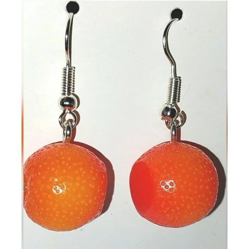Super cute orange fruit earrings